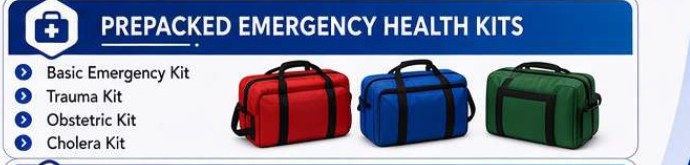 Prepacked Emergency Health Kits contents